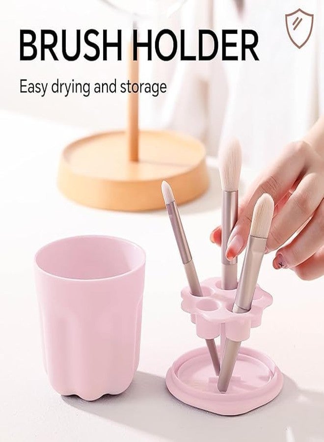 HELLYZ 3-in-1 Makeup Brush Cleaner and Holder - Portable Brush Cleaning Bowl with Drying Rack and Cleaning Mat - Cosmetic Brush Washing Tool for Storage & Drying - Image 2