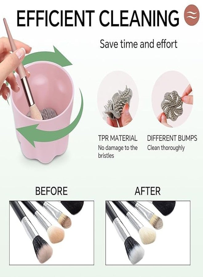 HELLYZ 3-in-1 Makeup Brush Cleaner and Holder - Portable Brush Cleaning Bowl with Drying Rack and Cleaning Mat - Cosmetic Brush Washing Tool for Storage & Drying - Image 5