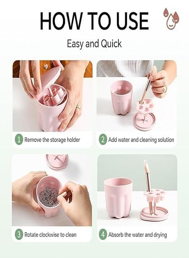 HELLYZ 3-in-1 Makeup Brush Cleaner and Holder - Portable Brush Cleaning Bowl with Drying Rack and Cleaning Mat - Cosmetic Brush Washing Tool for Storage & Drying - Image 4