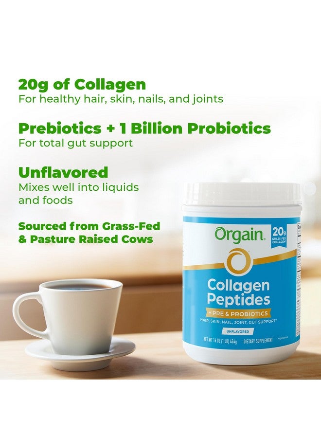 Orgain Orgain Hydrolyzed Collagen Peptides + Prebiotic & Probiotics Powder for Women & Men, 20g Grass Fed Collagen, 1 Billion CFU - Supports Digestive, Hair, Skin & Joint Health, Non-GMO, Type I & III, 1lb  - Image 4