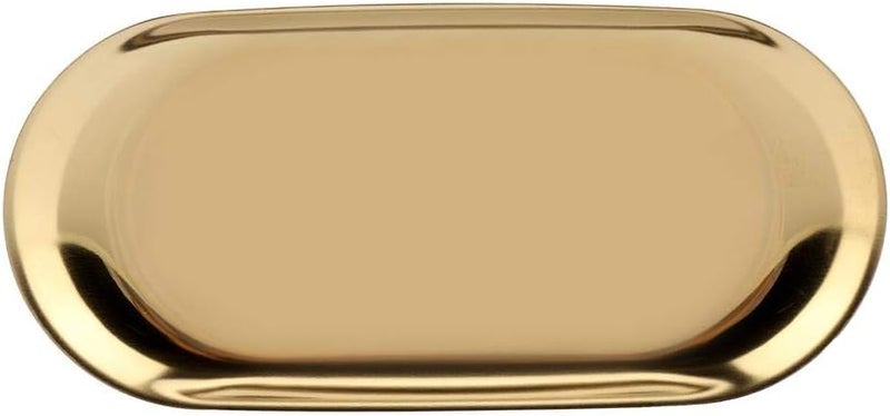 Fdit Nordic Storage Tray Cosmetics Jewelry Stainless Steel Cake Plate for Home Kitchen(Golden S) - Image 1