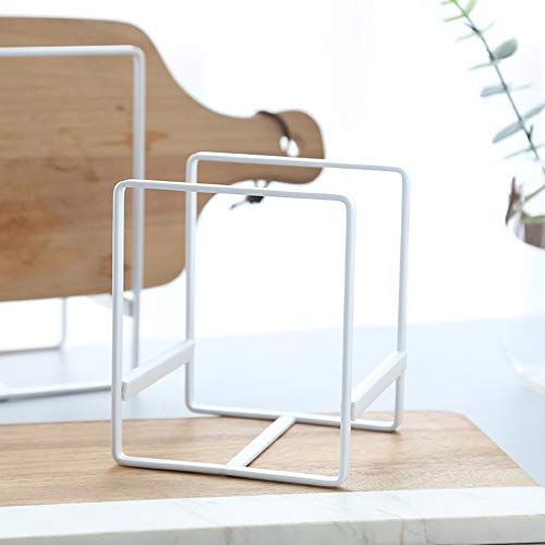 MINGFANITY 2PCS Plate Holders Organizer, Metal Dish Storage Dying Display Rack for Cabinet, Counter and Cupboard - White - Image 4