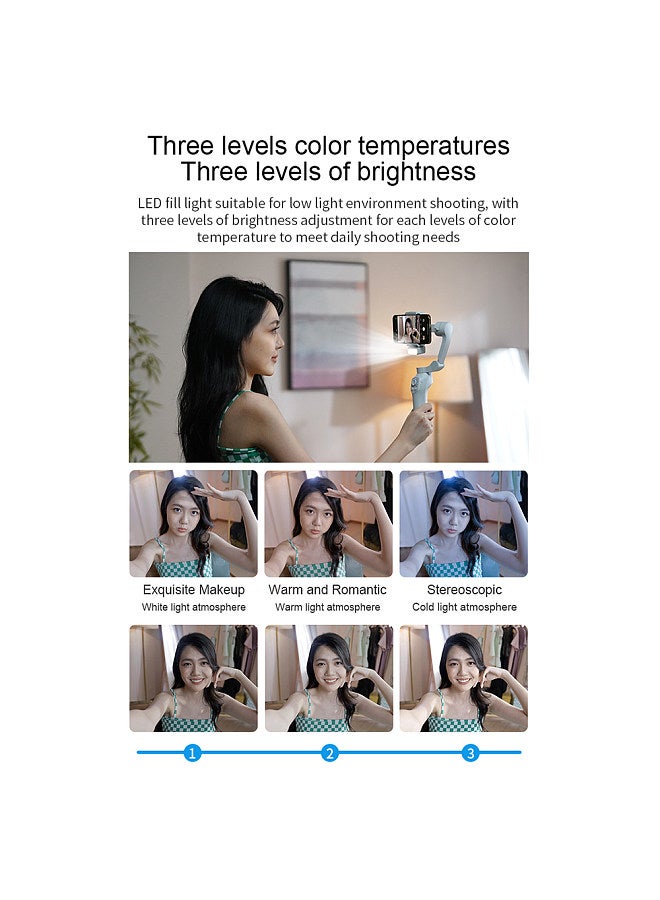 ANDOER 3-Axis Stabilizer Gimbal Stabilizer for Smartphone 0.28g/0.61lbs Payload Anti-shaking Support Gestures Control BT Connection with AI Vision Sensor & Fill Light Module Replacement  - Image 4