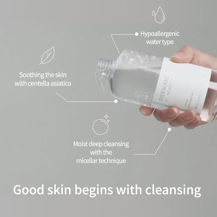 mixsoon Centella Cleansing Water 10.14 fl oz / 300ml Face Cleanser for Sensitive Skin Centella Asiatica Aloe Vera Korean Glass Skin Care - Image 3