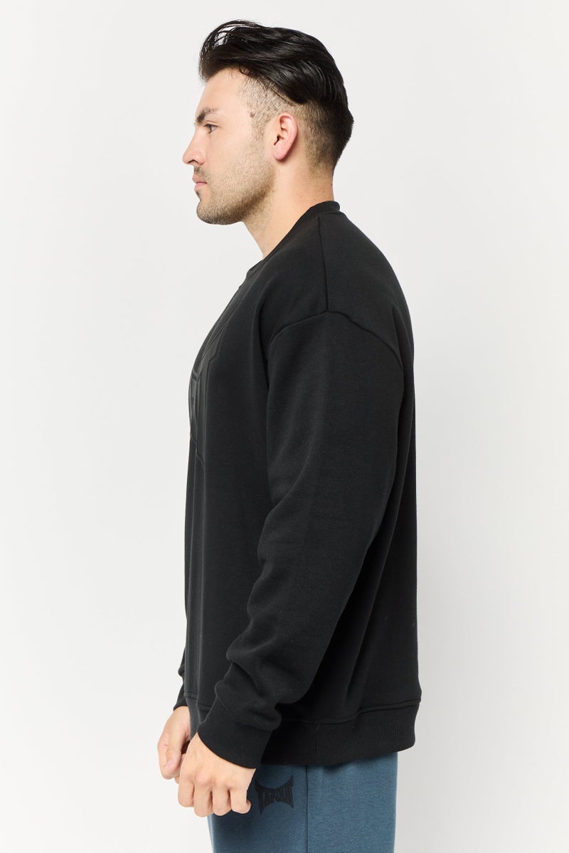 TapouT Men Sportswear Fit Long Sleeve Outdoor Sweatshirt, Black  - Image 3