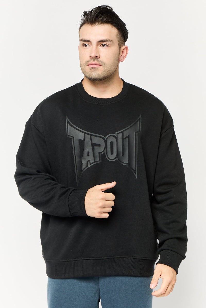TapouT Men Sportswear Fit Long Sleeve Outdoor Sweatshirt, Black  - Image 1