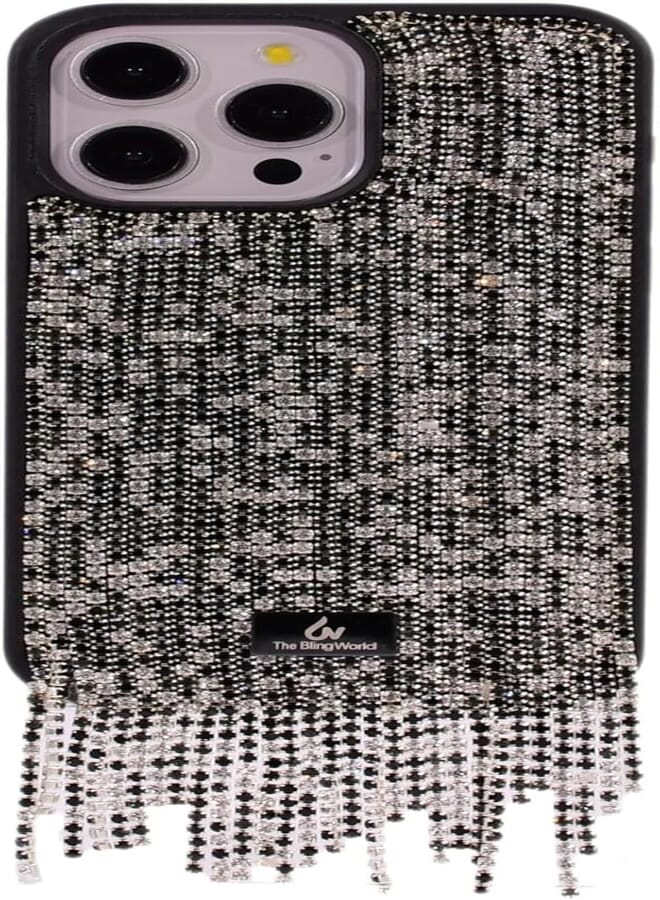 Next Next Store Luxury Glitter Case Compatible with iPhone 14 Pro Max, Shockproof, Anti-Scratch, Fashion Design, Full Protection, Abrasion Resistant Back Cover with Glitter Finish (Black)