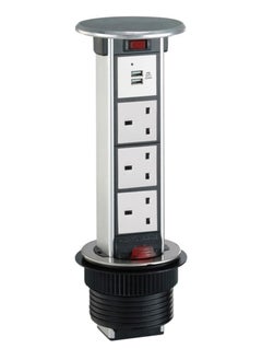 RACO Vertical Pop-Up Socket Box for Under Counter Use – 1 x 13A UK Socket + Dual USB Charger Ports, 2-Meter Wire with Overload Protection – Ideal for Home, Office, Kitchen & Worktops (3 x Socket) - pzsku/Z99DB277CA61DCDBC11E1Z/45/_/1739428318/f6fcc94c-495a-4b7b-9352-2de248a25a72