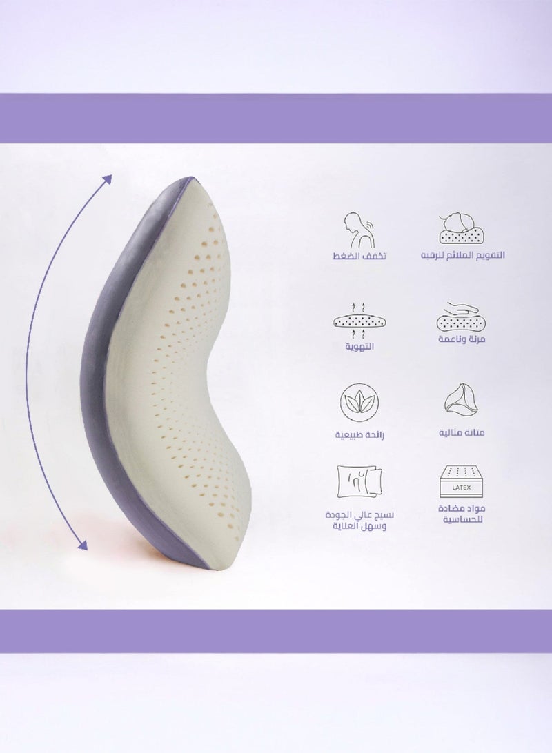 NADAV Lavender Memory Foam Pillow with Lavender Scent, White, Size 40 × 60 × 15 cm - Image 4
