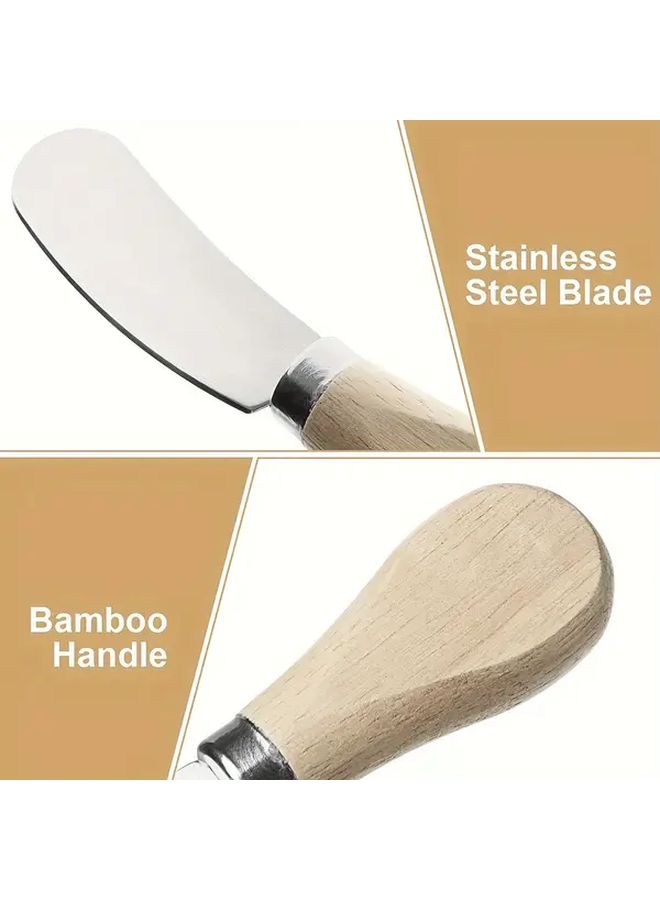 3Pcs Stainless Steel Cheese Pizza Knives With Wooden Handles Kitchen Tool - Image 5
