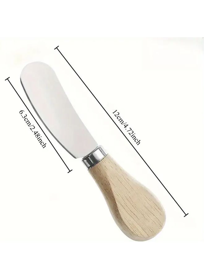 3Pcs Stainless Steel Cheese Pizza Knives With Wooden Handles Kitchen Tool - Image 2