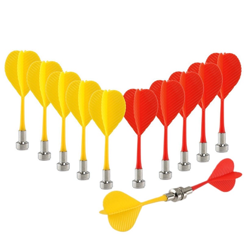Yalis Magnetic Darts 12 Packs Replacement Dart for Magnet Dartboard Safety Plastic Darts for Target Game Red and Yellow - Image 2