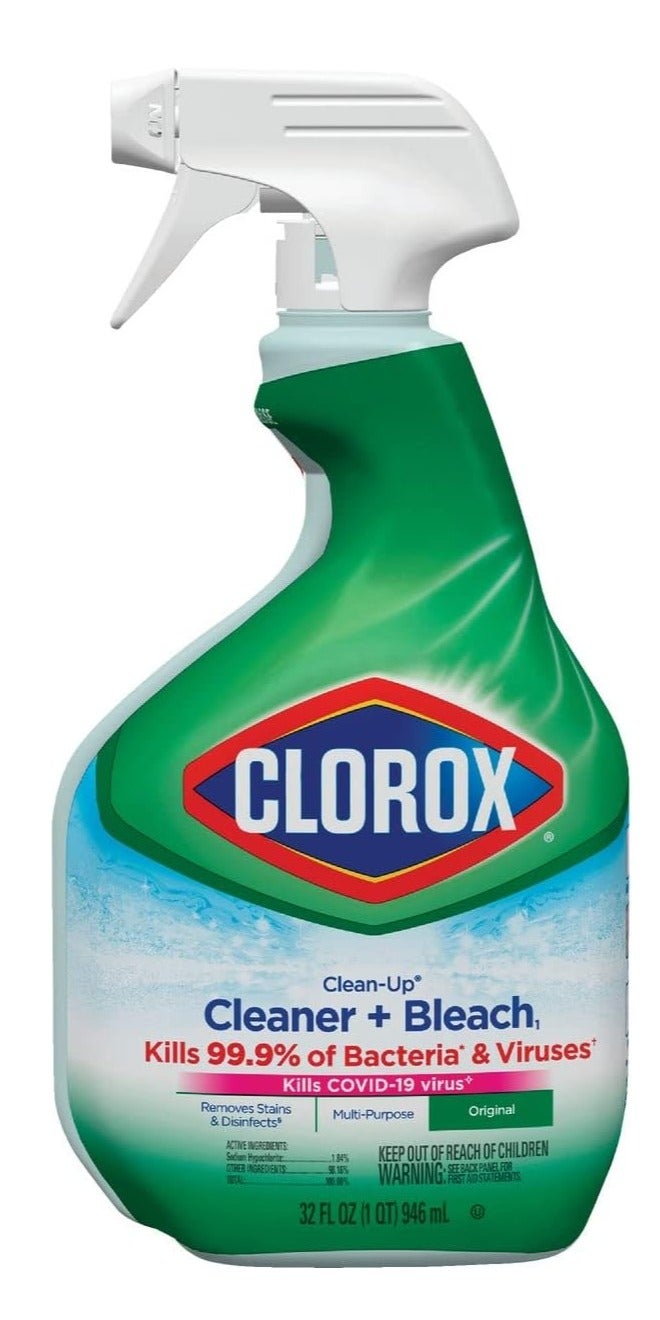 Clorox Clean-Up Cleaner + Bleach Original, 32 fl oz / 946 ml, Multi-Purpose Spray for Kitchen, Bathroom and Home, Removes Stains and Disinfects Surfaces Bleach Cleaner - Image 1