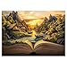 BBOLDIN Fantasy Book Sunset Puzzle 1000 Pieces for Adults Magic Forest Mountain Landscape Jigsaw Puzzles Cabin Vintage Nature Scenery Puzzles - Image 2