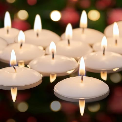 LABZIO Floating Tealight Candles (Set of 24) – Smokeless, Dripless, Long-Lasting Unscented Tea Lights for Diwali, Festive Home Decor, Pooja, Wedding, Spa, Valentine Day & Decorative Lighting - Image 1