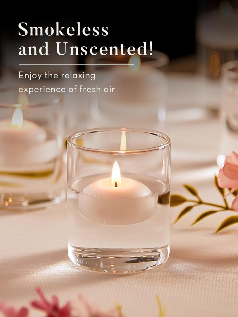 LABZIO Floating Tealight Candles (Set of 24) – Smokeless, Dripless, Long-Lasting Unscented Tea Lights for Diwali, Festive Home Decor, Pooja, Wedding, Spa, Valentine Day & Decorative Lighting - Image 2
