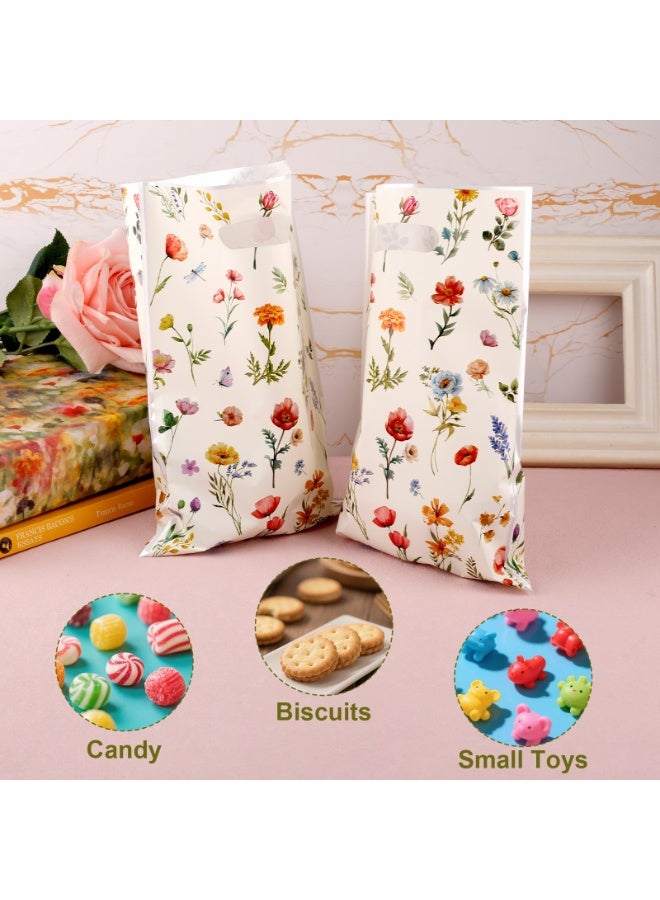 وينر 50 قطعة من أكياس هدايا الزهور البرية الربيعية، أكياس بلاستيكية عتيقة للهدايا الزهرية والحلوى الزهرية والحلوى البرية لحفلات أعياد الميلاد وحفلات الزفاف وحفلات استقبال المولود - Image 2