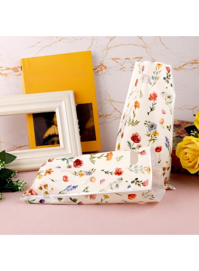 وينر 50 قطعة من أكياس هدايا الزهور البرية الربيعية، أكياس بلاستيكية عتيقة للهدايا الزهرية والحلوى الزهرية والحلوى البرية لحفلات أعياد الميلاد وحفلات الزفاف وحفلات استقبال المولود - Image 5