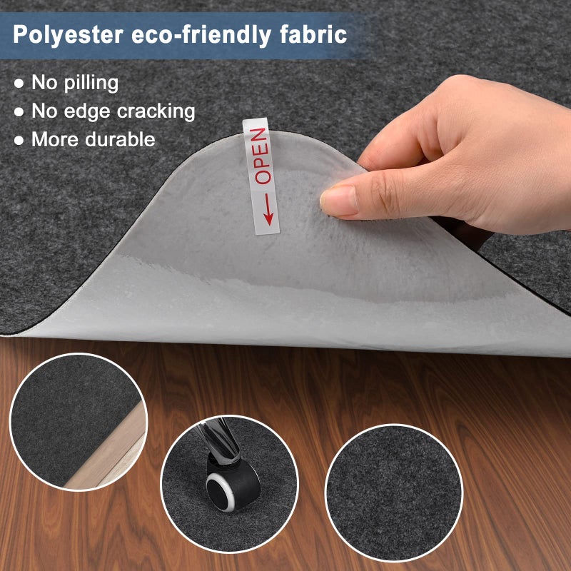 Placoot Office Chair Mat for Hardwood Floor, 55"x35" Computer Chair Rug, Under Desk Mat, Large Anti-Slip Floor Protector for Home Office - Image 3
