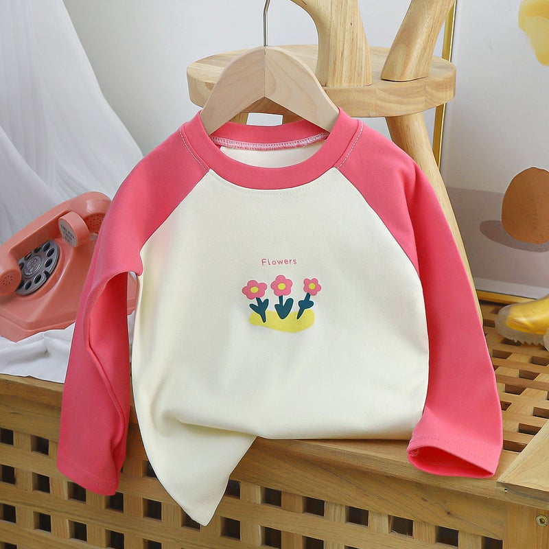 Children's Long-Sleeved T-Shirts, Autum Clothes, Pure Cotton Baby Autum New Boys' Clothes, Girls' Bottoming Shirts, Kidsren's Clothing Wholesale - Image 1