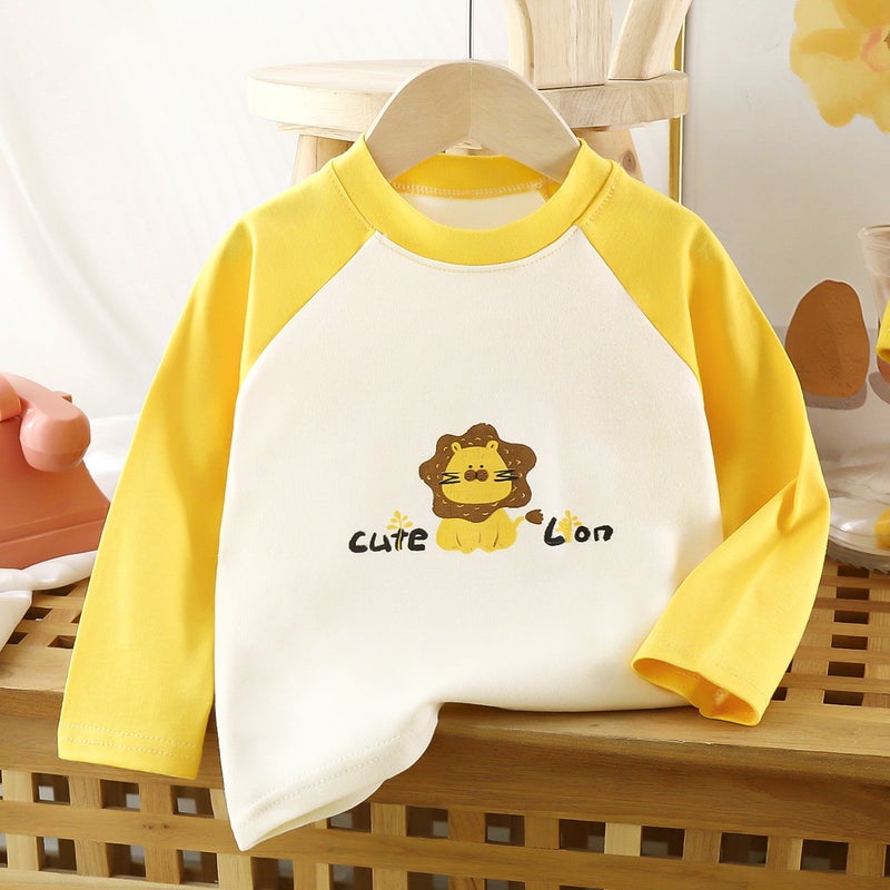 Children's Long-Sleeved T-Shirts, Autum Clothes, Pure Cotton Baby Autum New Boys' Clothes, Girls' Bottoming Shirts, Kidsren's Clothing Wholesale - Image 4