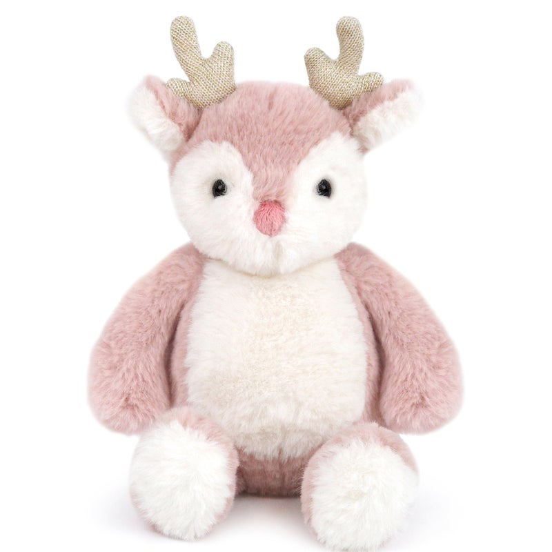 MON AMI Holly The Reindeer Stuffed Animal 10Inch Red Nosed Plush Pink Reindeer Soft Huggable Holiday Toy Playtime Nursery Room Decor for All Ages - Image 3