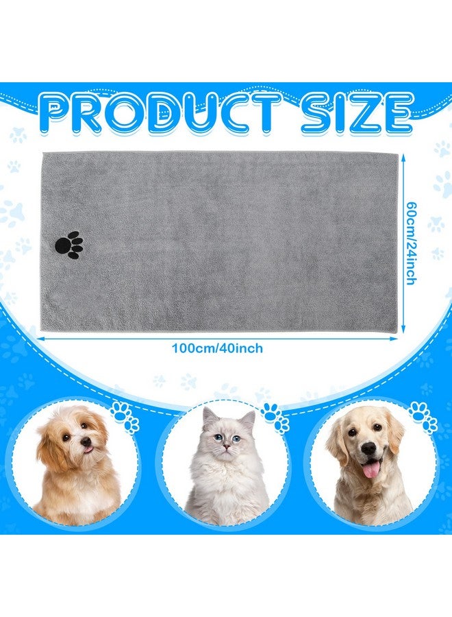 Chumia Chumia 4 Pack Dog Towels for Drying Pet Grooming Absorbent Dogs Soft Microfiber Quick Drying Large Medium Small Puppy Bath Towels for Kitten Cats Pets(40 x 24 Inch,Gray) - Image 2
