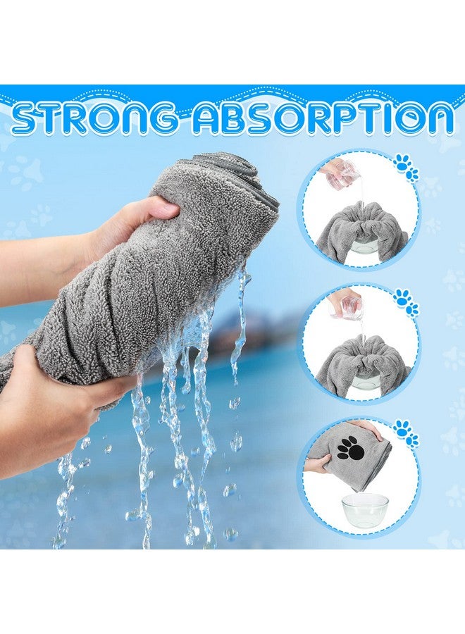 Chumia Chumia 4 Pack Dog Towels for Drying Pet Grooming Absorbent Dogs Soft Microfiber Quick Drying Large Medium Small Puppy Bath Towels for Kitten Cats Pets(40 x 24 Inch,Gray) - Image 4