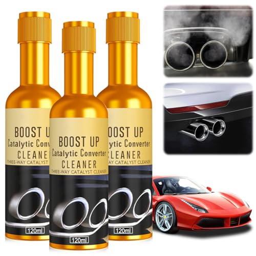 Timeno 3Pcs Catalytic Converter Cleaner Boost Up Catalytic Convertor Cleaner Pipe Carbon Removal Cleaner Treatment Additive Oil Fuel System Treatment Oil Additive for Gas and Diesel Car - Image 1