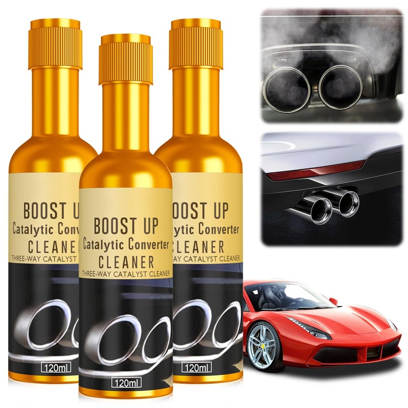 Timeno 3Pcs Catalytic Converter Cleaner Boost Up Catalytic Convertor Cleaner Pipe Carbon Removal Cleaner Treatment Additive Oil Fuel System Treatment Oil Additive for Gas and Diesel Car - Image 3