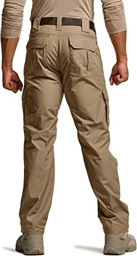 CQR Men's Tactical Pants, Water Resistant Ripstop Cargo Pants, Lightweight EDC Work Hiking Pants, Outdoor Apparel, Raider Mag Cougar, 34W x 34L - Image 2