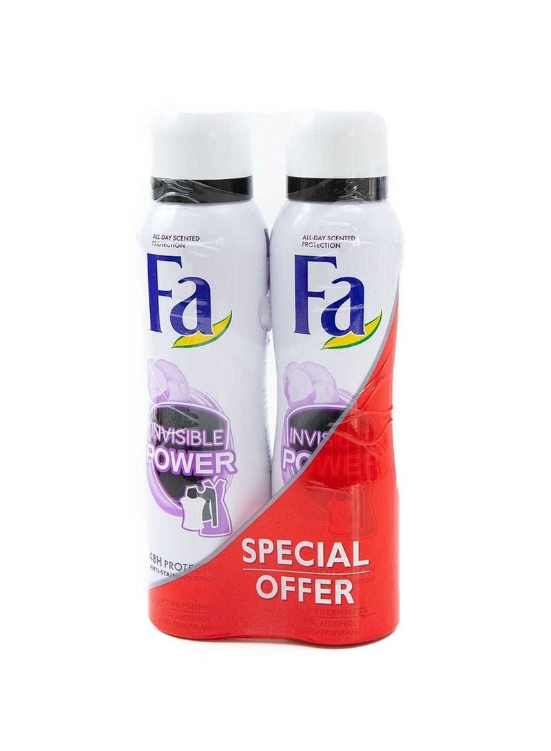 Deo Invisible Power Body Spray Pack of 2pcs Body Spray 2 x 150ML