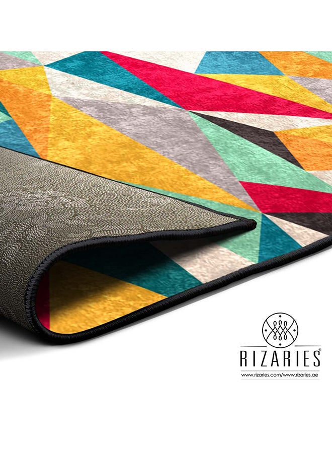 RIZARIES Colorful Geometric Centerpiece Rug, Fabric, Rectangle - Image 3