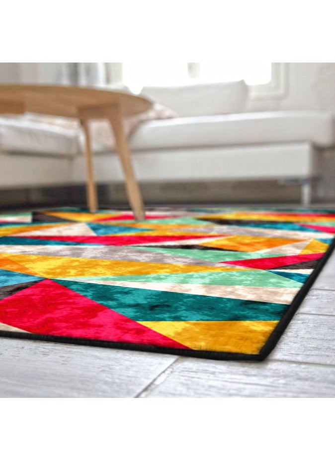 RIZARIES Colorful Geometric Centerpiece Rug, Fabric, Rectangle - Image 5