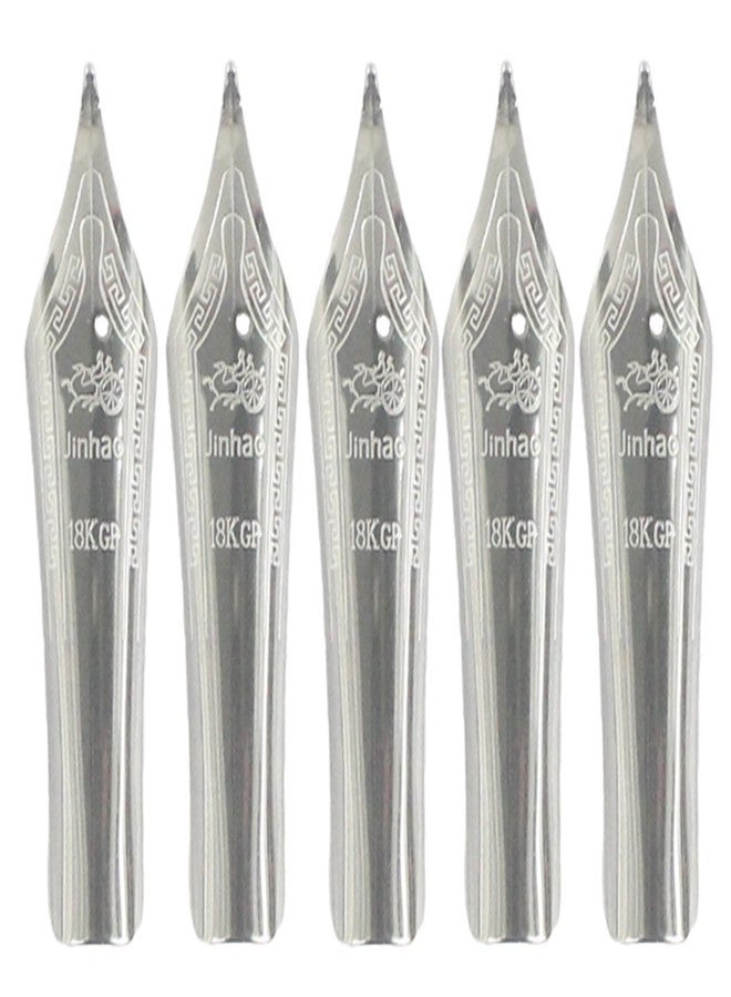 Gullor 5PCS Fountain Pen Nibs Fit Jinhao 159/450/750, Silver, Bent Nib - Image 1