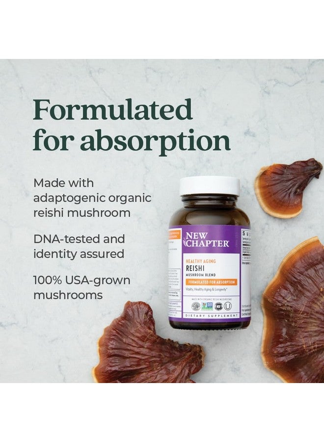 New Chapter Reishi Mushroom - LifeShield Reishi for Healthy Aging + Organic Reishi Mushroom + Vegan + Non-GMO, Nootropic Ingredients - 60 ct - Image 3