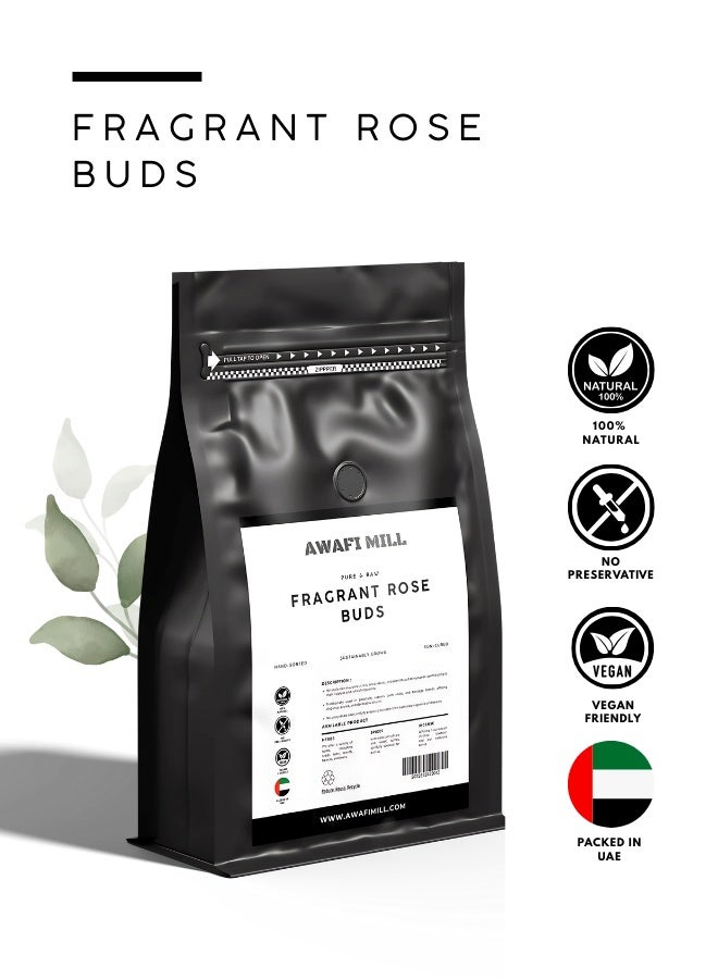 أباميك براعم ورد أحمر مجففة وعطرة من أوافي ميل | براعم ورد كاملة فاخرة للبوتفوريه، وأكياس الأدراج، وأكياس الشمع، وديكورات حفلات الزفاف | رائحة زهرية غنية | زهور مجففة سائبة - 500 غرام | 17.6 أونصة - Image 2