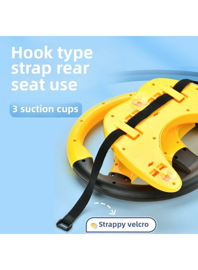 Copilot Steering Wheel Simulation Driving Simulation Steering Wheel Large Children Early Education Enlightenment Fun Toy With Base-Color:Yellow Steering Wheel Key 【with Charging Kit】】 - Image 5