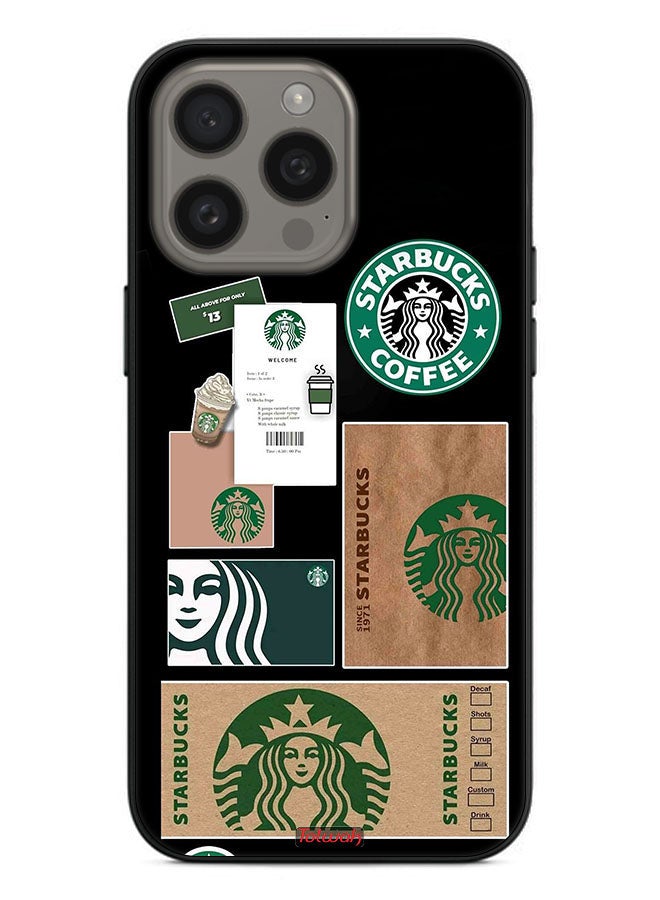 Tolwak Apple iPhone 15 Pro Max Protective Case Cover Starbucks Sticker - Image 2