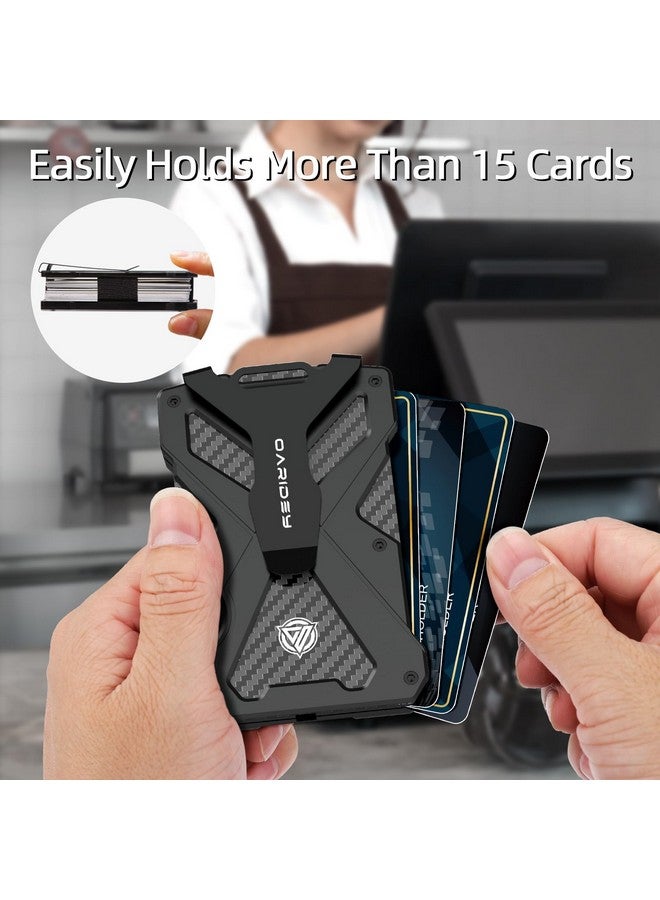 Oaridey Men's Ultra-Thin Aluminum Wallet with RFID Blocking, Black, 15 Card Slots - Image 4