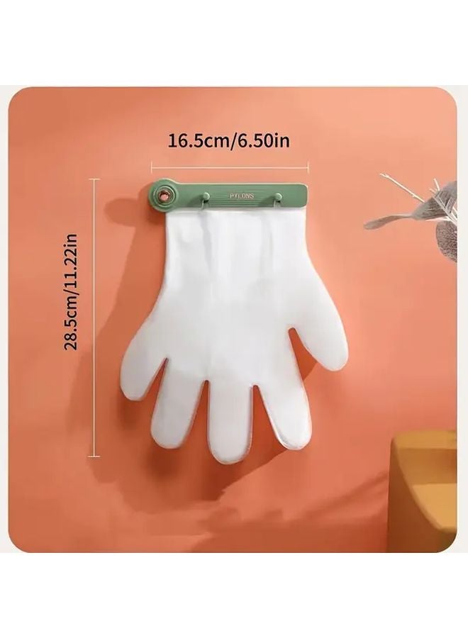 100 Pcs White Disposable Thick Gloves With 1 Storage Clip Wall Mounted Kitchen Glove Holder - Image 4