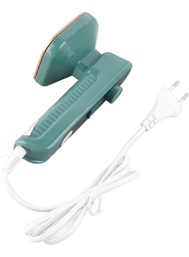 30W Mini Handheld Steam Iron Lightweight Portable with Fast Heating for Travel, Home or Office Includes Handheld Measuring Cup for Clothes and Hanging Ironing (Green) - Image 1