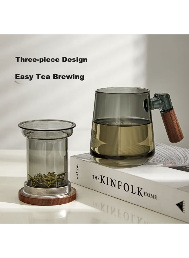 Tomimitsu Fuguang Tea Infuser Cup, Tea-water Separation, High Borosilicate Glass Cup, Office Tea Drinking Cup, Men's Flower Tea Cup, 500ml - Image 5