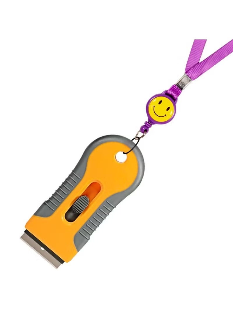 أداة كشط من السيراميك، مزيل ملصقات سيارات، مكشطة زجاج وموقد، أداة إزالة للعلامات اللاصقة والصمغ والطلاء، مع ١٠ قطع شفرات حلاقة من الفولاذ المقاوم للصدأ (أصفر) - Image 5