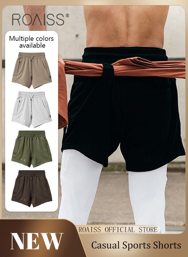 roaiss Men Functional Sports Fitness Pants Skin Friendly Fabric Breathable Wear Resistant Quick Drying Material Men Training Pants Loose Fit - Image 1