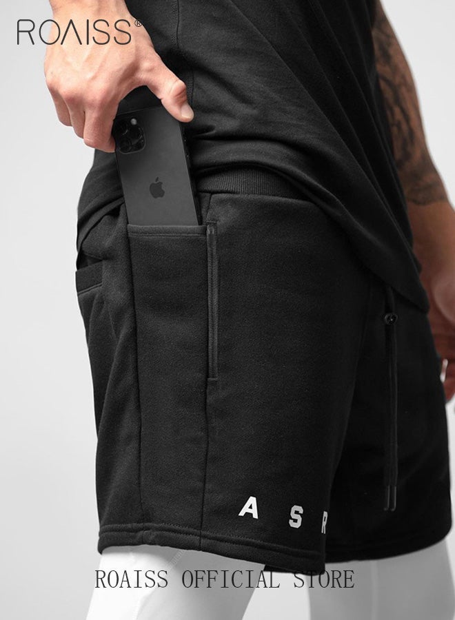 roaiss Men Functional Sports Fitness Pants Skin Friendly Fabric Breathable Wear Resistant Quick Drying Material Men Training Pants Loose Fit - Image 3