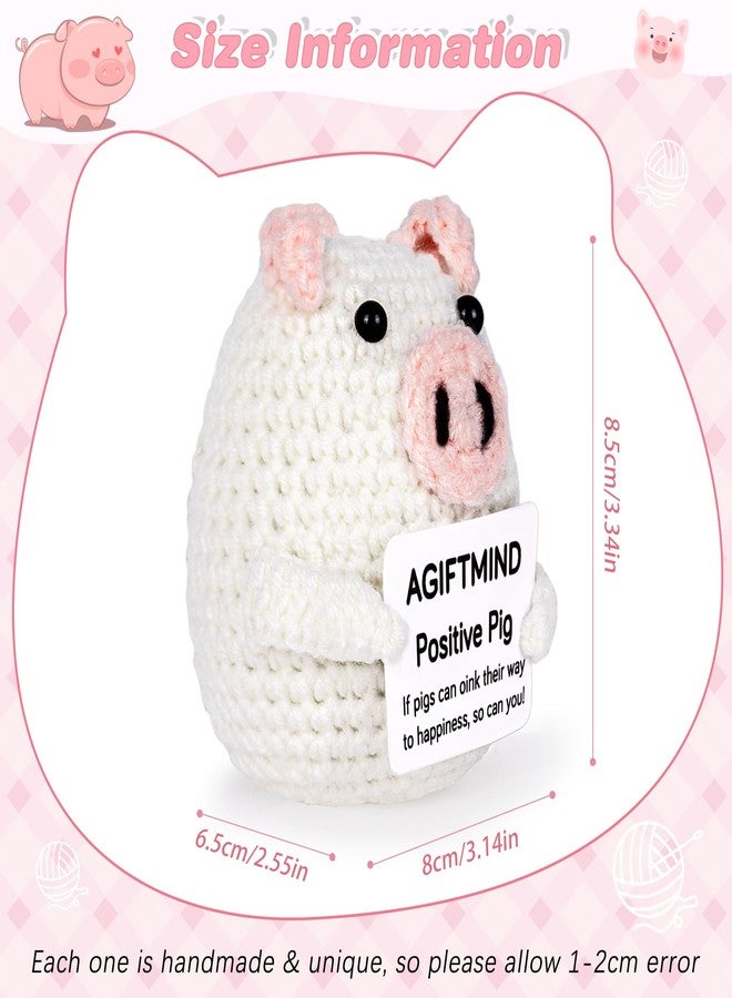 AGIFTMIND Graduation Gifts for Her Positive Crochet Pig Animals Funny Handmade Emotional Doll for Birthday Gifts Women Men Friends Coworkers (Pig) - Image 2