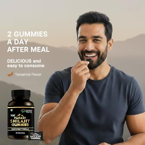 Healing Pharma -XHeal Pahadi Shilajit/Shilajeet Gummies For Man with Ashwagandha, Gokhshura & Safed Musali | 75% Fulvic Acid | No Added Sugar | Natural Tamarind Flavour | Boost Energy, Stamina & Performance | 30 Gummies Pack - Image 5