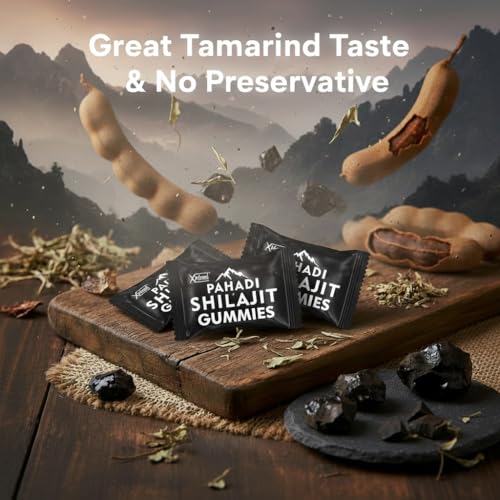 Healing Pharma -XHeal Pahadi Shilajit/Shilajeet Gummies For Man with Ashwagandha, Gokhshura & Safed Musali | 75% Fulvic Acid | No Added Sugar | Natural Tamarind Flavour | Boost Energy, Stamina & Performance | 30 Gummies Pack - Image 4