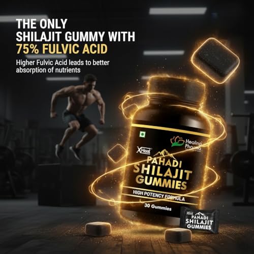 Healing Pharma -XHeal Pahadi Shilajit/Shilajeet Gummies For Man with Ashwagandha, Gokhshura & Safed Musali | 75% Fulvic Acid | No Added Sugar | Natural Tamarind Flavour | Boost Energy, Stamina & Performance | 30 Gummies Pack - Image 2